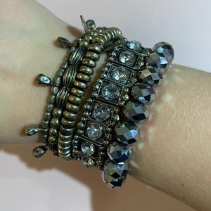 Set of 5 Silver Bracelets